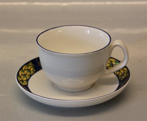 072 Cup no decoration (072) and saucer 13.5 cm (1737073) Royal Copenhagen 
Faience Blue Pheasant Chr. Joachim Aluminia 
