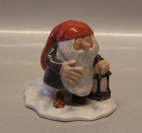 0369 Kgl. Nisse med lygte  Harald Wiberg 8 x 13 cm Pixie B&G figur "Tomten",