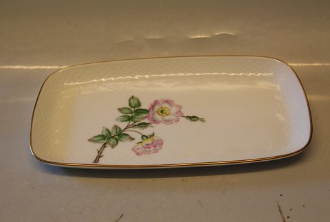 B&G Victor Hugo - vild rose på hvidt porcelæn med guldkant 096 Bakke 26,5 cm