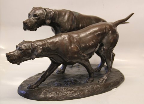 Sætter gruppe i bronze ca 24 x 50 cm Lauritz Jensen