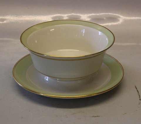 Broager #1236 Royal Copenhagen 9580-1236 Round Gravy boat on fixed stand 8.5 x 
20