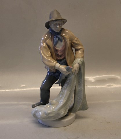 German Figurine Sailor . fishman with net 26 cm