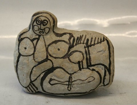 B&G  Sten Lykke Madsen abstract woman sculpture 11.5 x 14 cm B&G Art Pottery