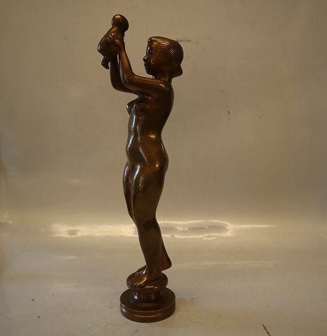 Kai Nielsen? Gilt Bronze Woman with child 33 cm Eva with the apple