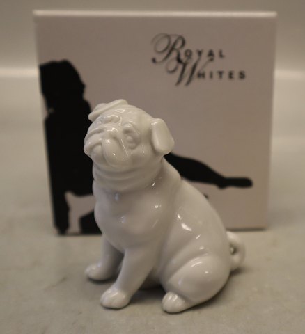 0041 Kgl. Mops 7,5 cm (2670041 ) Pia Langelund, Hvid Royal Whites Kongelig Dansk 
porcelæn