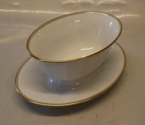 Palace 8631-1535 Gravy boat 9 x 22 cm gold & grey lines Angular Royal Copenhagen Tableware (Palads)