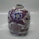 Aluminia kunstfajance 181-2878 Vase Lila Blomstermotiv Tenera Kari Christensen 
18 cm