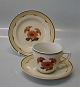 Coffee cup and saucer 13.3 cm Aluminia Copenhagen Calendula (Morgenfrue)  Faience Dinnerware Coffee set 