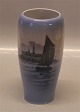 Royal Copenhagen 3430 RC Vase Marine - sailship at Kronborg 17 cm