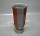 Royal Copenhagen Craquelé, (Crackelure) 212-3389 RC Octogon vase 21 cm red, gray 
and gold