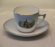 B&G Porcelain Motives of Norway 305.5 Cup and saucer, pierced border 1.25 dl - 
Borgun Stavkirke Wooden Church (11705)