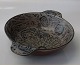 Aluminia Copenhagen Baca Faience RC Faience 870-3122 Brown bowl with ears 21 cm 
Nils Thorsson Baca, Aluminia
